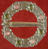 Annular brooch with Pink mother of pearl