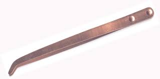 Curved copper tongs